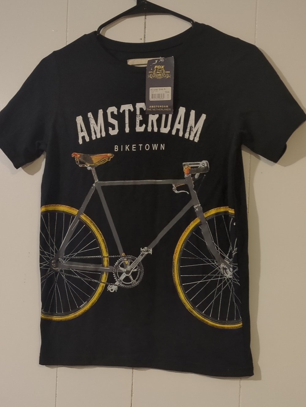 Fox Amsterdam Biketown Graphic Tee - Black with Yellow Accents